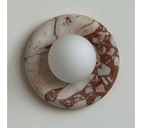 KXKLGWHN Aplique de pared estilo industrial nórdico con acabado de mármol, lámpara de pared redonda de 7,8 pulgadas, conexión de cable G9, luminaria decorativa para dormitorio, escalera o entrada.