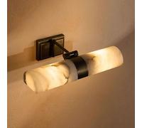 KXKLGWHN Aplique de pared LED de luz cálida estilo industrial nórdico, lámpara de pared de alabastro natural, lámpara de pared de mármol de 32 cm, luminaria decorativa para dormitorio, cómoda y escale