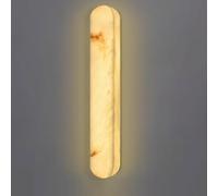 KXKLGWHN Aplique de pared LED minimalista moderno, lámpara de pared de alabastro natural de 45 cm, conexión cableada, lámpara de pared interior, luminaria decorativa para pasillo, dormitorio y comedor