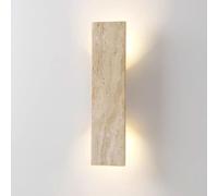 KXKLGWHN Aplique de pared moderno y minimalista con iluminación hacia arriba y hacia abajo, aplique rectangular de piedra de 32 cm, lámpara de pared LED de travertino amarillo natural con luz cálida,