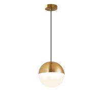 KXKLGWHN Lámpara colgante circular de estilo minimalista moderno | Lámpara colgante creativa de metal y vidrio, lámpara de techo empotrada con rosca E26, luminaria decorativa para comedor, coc