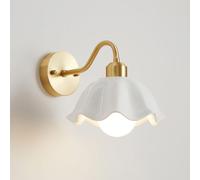 KXKLGWHN Lámpara de pared de cerámica de estilo industrial japonés, aplique de pared con conexión de cable fijo mediante rosca E26, lámpara de pared creativa con forma de falda, luminaria decorativa p