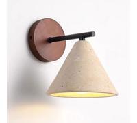 KXKLGWHN Lámpara de pared E26, de travertino amarillo natural, con conexión para cableado fijo, aplique de piedra, lámpara de pared interior de estilo rústico vintage, luminaria decorativa para sala d
