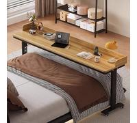 KXPSWGE Escritorio móvil de Madera para computadora con Ruedas, mesita de Noche con Deflector, Escritorio rodante para Laptop,estación de Trabajo y Mesa de Comedor(C,150cm/59in)