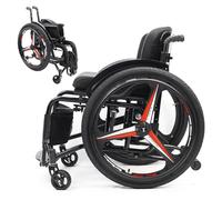 KXPSWGE Silla de ruedas aluminio plegable,Silla de ruedas deportiva, Silla de ruedas autopropulsada,diseño de doble freno, Freno de mano, liberación rápida(B)