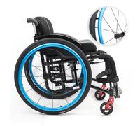 KXPSWGE Silla de ruedas deportiva plegable for adultos | Silla de ruedas ultraligera,Silla de ruedas portátil de transporte de aluminio(Blue,Seat width 40cm/15.7in)