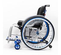 KXPSWGE Silla de ruedas deportiva,Silla de ruedas plegable autopropulsable,Silla de ruedas de aluminio para viajes, Ruedas extracción con un botón,Freno de mano(C,Seat width 40cm/15.7in)