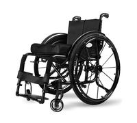 KXPSWGE Silla De Ruedas Deportiva, Silla de ruedas plegable ligera con Ruedas Desmontables,diseño de doble freno,Silla de ruedas autopropulsada, Cojín Grueso, Aluminio(B,Seat width 40cm/15.7in)