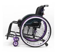 KXPSWGE Silla de ruedas para deportes,Silla de ruedas plegable superligera con marco de aluminio,sillas de ruedas manuales autopropulsadas,Freno de mano(Purple,Seat width 42cm/16.5in)