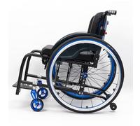 KXPSWGE Silla de ruedas para deportes,Silla de ruedas plegable superligera con marco de aluminio,sillas de ruedas manuales autopropulsadas,Freno de mano(Blue,Seat width 40cm/15.7in)