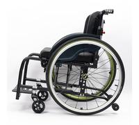 KXPSWGE Silla de ruedas para deportes,Silla de ruedas plegable superligera con marco de aluminio,sillas de ruedas manuales autopropulsadas,Freno de mano(Green,Seat width 38cm/15in)