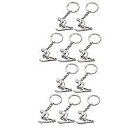 KXQYIKYI 10 PCS Keychain Back Pack Purse Packpack Tote Billeteras de metal Keychains deportivos Regalos Halloween Gody Bag Clugador Invierno Atleta de esquí Key Decors Clave Suministros de llave