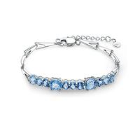 KXQYIKYI 925 Braceletas de plata para mujeres, 925 Silver Natural Red Gracelet Pulsera de tenis para mujeres Gemstone Birthstone Jewelry Gots para ella (granate 0.33 CT+1 ct)