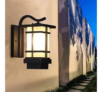 KXQYIKYI American Country Black Vintage al Aire Libre Luces de Pared de Granero Cuadrado Splicle Garden Garden Bar Glass Glass Industrial Retro Murning Luck Lámina LED Linterna E27/E26