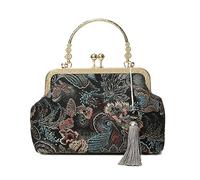 KXQYIKYI Bolso Cheongsam Femenino Retro Todo en la Mano de la Mano de la Mano Brocado Chino de la república Elegante república de la China pequeña Bolsa pequeña