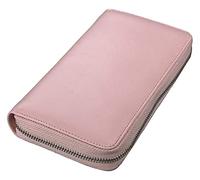 KXQYIKYI Cartera de cuero con bloqueo para negocios, cartera larga con cremallera, monedero para teléfono, moderno, Pink, Talla única