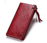 KXQYIKYI Cartera Mujer Sección Larga de Mujer Cremallera-bit Multi-Tarjeta Bolso de Mano Moda Embrague Cartera Teléfono