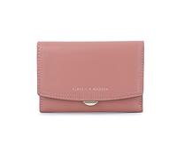 KXQYIKYI Cartera para Mujer y niña, Cartera Delgada, Corta, de Tres Pliegues, de Piel sintética, con Tarjetero (Rojo), Rosa