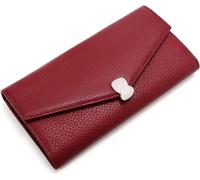KXQYIKYI Carteras de cuero para mujer con bloqueo RFID, bolsa de mano con hebilla patrón de lichi, una cartera larga y de gran capacidad para múltiples tarjetas que puede contener teléfonos móviles,