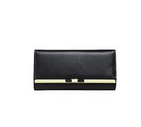 KXQYIKYI Carteras para Mujer Cartera Larga de Cuero de PU para Mujer Tarjetero Organizador de teléfono Monedero de Viaje para Mujer (Púrpura), Negro