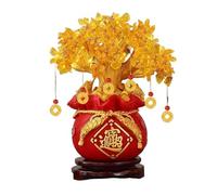 KXQYIKYI Feng Shui Citrino Cristal De Cuarzo Árbol del Dinero Estilo Bonsai Decoración para Fortuna Dinero Buena Suerte Riqueza Prosperidad Y Éxito Cristal Citrino,Oro