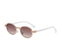 KXQYIKYI Gafas de sol ovaladas vintage para mujer, con efecto espejo degradado, UV400, para hombre
