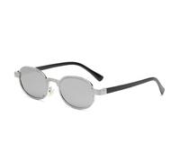 KXQYIKYI Gafas de sol ovaladas vintage para mujer, con efecto espejo degradado, UV400, para hombre
