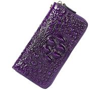 KXQYIKYI KWBQZGA Cartera de Mano Carteras de Cuero de cocodrilo para Mujer Monedero de Mano para Mujer (1058 marrón)