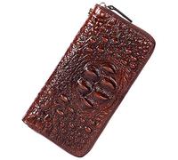 KXQYIKYI KWBQZGA Cartera de Mano Carteras de Cuero de cocodrilo para Mujer Monedero de Mano para Mujer (1058 marrón)