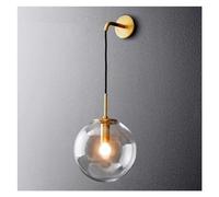 KXQYIKYI Lámpara de Pared Bar Loft Retro Esfera de Vidrio Transparente Aplique de Pared 20 cm Globo Gota Luminaria Vintage Industrial Dormitorio Pasillo