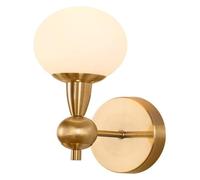 KXQYIKYI Lámpara de Pared Lámpara de Pared Pantalla de Vidrio Blanco Esmerilado Mediados de Siglo Globo Aplique de Pared Interior E14 para Dormitorio Pasillo Sala de Estar Tocador (Tamaño: 2)