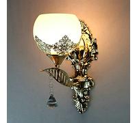 KXQYIKYI - Lámpara de Pared LED Estilo Europeo Luz de Pared de Vidrio Dorado Dormitorio Lámparas de Sala Pasillo Escaleras Pasillo Luz Decoración del hogar, Decoraciones de Pared