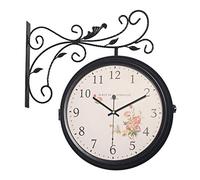 KXQYIKYI Reloj de Pared de Doble Cara Sala de Estar Creativa de Arte Americano Colgante de Muro Simple Moderno Cuarzo Reloj