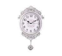 KXQYIKYI Reloj de Pared Reloj de Pared Retro para Sala de Estar, Columpio doméstico, Reloj de Pared Simple, Adecuado para Sala de Estar, Dormitorio, Estudio, Comedor. Reloj Decorativo (Plateado)