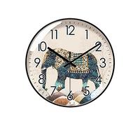 KXQYIKYI Relojes de Pared 25 cm / 30 cm / 35 cm Patrón de Elefante Creativo Reloj Art Deco Reloj de Pared Circular Simple Dormitorio Reloj silencioso Decoración Reloj de Pared (Tamaño: 10 Pulgadas)