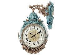 KXQYIKYI Relojes de Pared de Doble Cara, Relojes de Pared giratorios 3D de Doble Cara, Reloj de Pared silenciosa Vintage Reloj Decorativo de decoración del hogar, un
