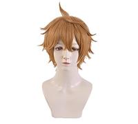 KXQYIKYI Tartaglia Childe Cosplay Wig Genshin Impacto Cosplay Naranja Resistente al Cabello sintético Tartaglia Halloween Cosplay + Wig Cap Cosplay Anime Wig Coser