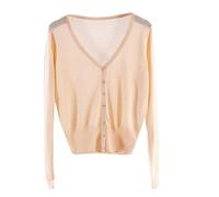 KXSEXAZN Bolero Cardigan Mujer Cárdigan De Mujer De Manga Larga, Ligero, con Cuello En V, Abotonado, Chaqueta, Tops, Encogimiento De Hombros, Frente Abierto, Ligero, Informal, Suelto, Jersey De Pun