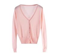 KXSEXAZN Bolero Cardigan Mujer Cárdigan De Mujer De Manga Larga, Ligero, con Cuello En V, Abotonado, Chaqueta, Tops, Encogimiento De Hombros, Frente Abierto, Ligero, Informal, Suelto, Jersey De Pun