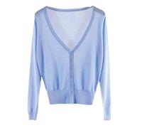 KXSEXAZN Bolero Mujer Cárdigan De Mujer De Manga Larga, Ligero, con Cuello En V, Abotonado, Chaqueta, Tops, Encogimiento De Hombros, Frente Abierto, Ligero, Informal, Suelto, Jersey De Punto, Tops