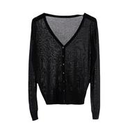 KXSEXAZN Bolero Mujer Cárdigan De Mujer De Manga Larga, Ligero, con Cuello En V, Abotonado, Chaqueta, Tops, Encogimiento De Hombros, Frente Abierto, Ligero, Informal, Suelto, Jersey De Punto, Tops