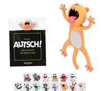 KXT - Marcapáginas en 3D original AUTSCH! Animales de dibujos animados, regalo divertido para niños y adultos (gato)