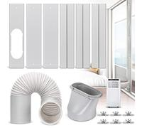 Kxuhivc Kit de ventilación portátil para ventanas de aire acondicionado, sello de ventana ajustable con diámetro de 5.9 pulgadas, manguera de escape de 78.7 pulgadas de longitud para unidad de aire