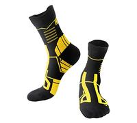 KXUIJCC Calcetines corrientes al aire libre de encargo transfronterizos, negro, un tamaño Calcetines transpirables de color-bloqueo de los hombres de los deportes que absorben el sudor
