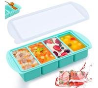 KXVXXV 1 molde de silicona para congelar sopa, recipiente con tapa, recipiente de 1 taza/250 ml, recipiente para congelador, molde de silicona grande