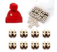 KXVXXV 100 botones de pompones de madera extraíbles, botones de pompones para sombreros, botones de madera, pelo sintético, pompones para sujetar gorros