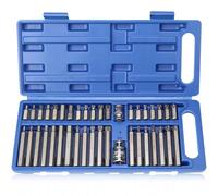 KXVXXV Juego de 40 piezas de tuercas dentadas, 1/2", 3/8", juego de puntas multidentadas, incluye Torx, hexagonal y Spline | T20-T55 M5-M12 H4-H12