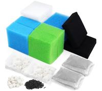KXVXXV Juego de filtros para Juwel Compact/Bioflow 3.0/M (2 esponjas azules de filtro fino, 2 esponjas azules gruesas, 6 guata de filtro, 2 ponge verde, 2 esponjas de carbón activo, 2 filtros de