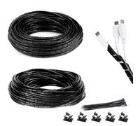 KXVXXV Organizador de Cables en Espiral 4 mm x 20 m / 6 mm x 15 m, 35 m Recoge Cables en Espiral, Cubre Cables en Espiral, Protector Cable Mascotas en Espiral, Negro