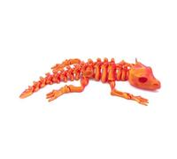 KXWDKJ 3-D Printed Animals 3-D Printed Stuff Dragón Calavera Articulado para Decoración de Home Office, Escritorio Ejecutivo, Regalos de Fantasía-Red Gold